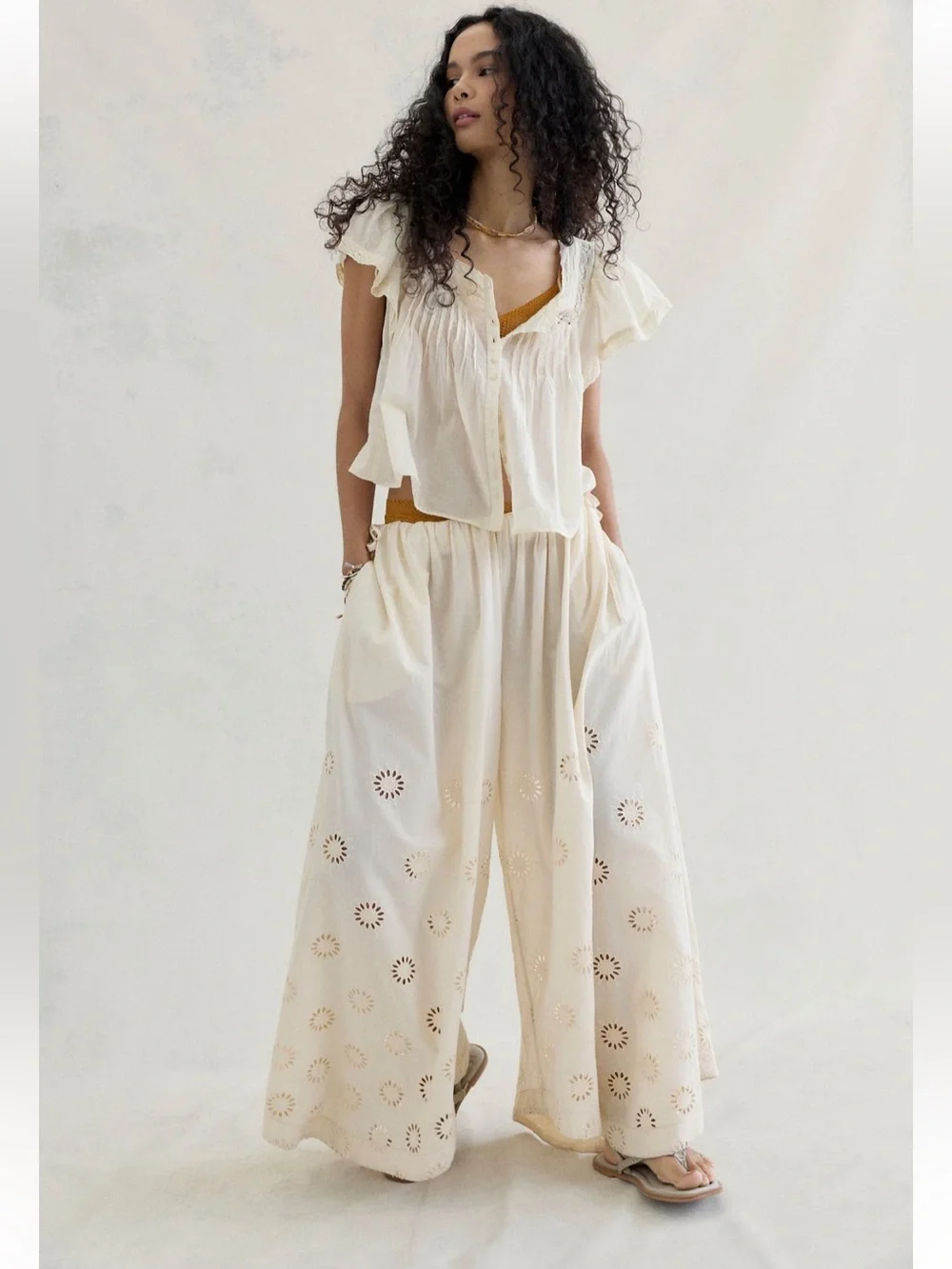 NWT Free People Sweet serenade pull on wide leg pants